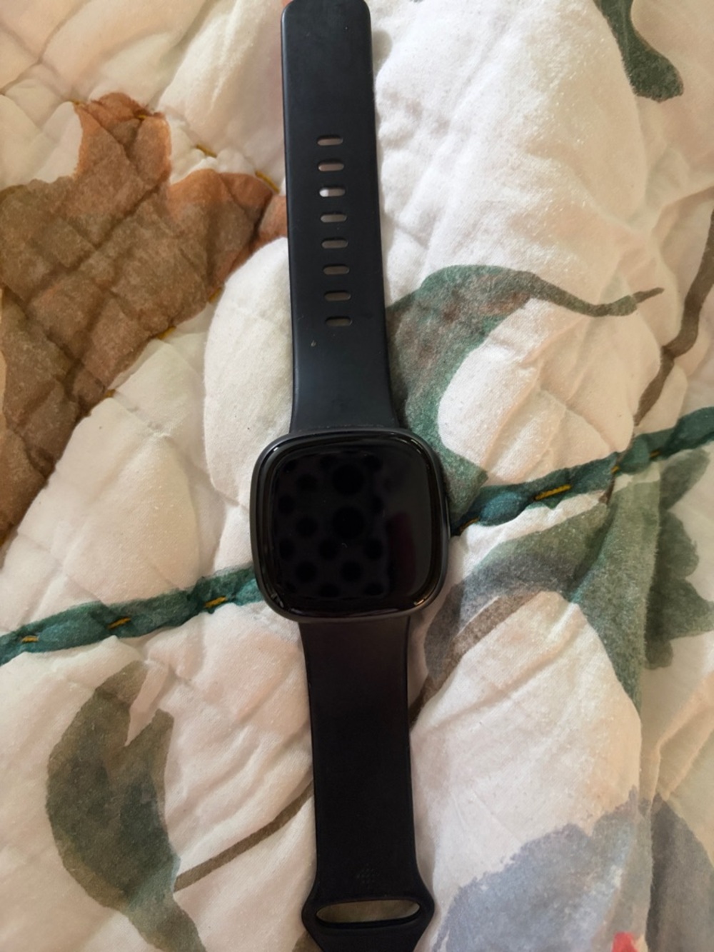 Fitbit Black Silicone Smartwatch with Square Face
